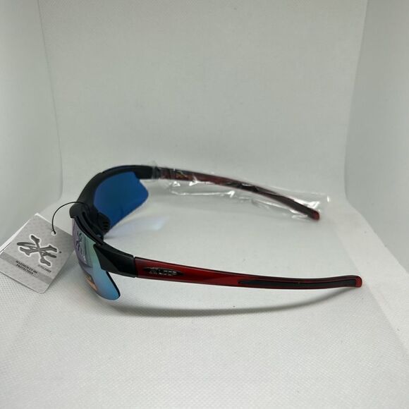 X-Loop Wrap Mirrored Semi Rimless Mens Sunglasses - Picture 3 of 3